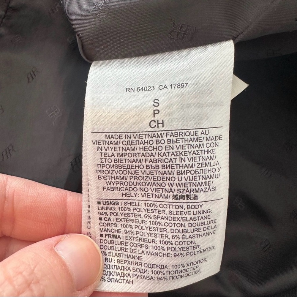Banana Republic Black Short Classic Cotton Trench Coat | Size Small - Picture 8 of 8